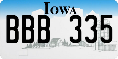 IA license plate BBB335