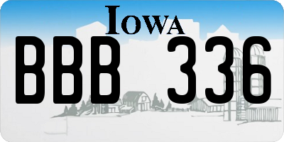 IA license plate BBB336