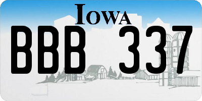 IA license plate BBB337