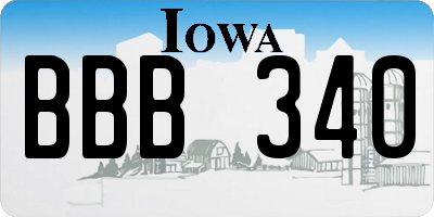 IA license plate BBB340