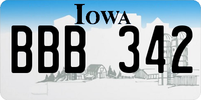 IA license plate BBB342
