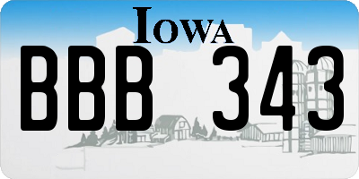 IA license plate BBB343