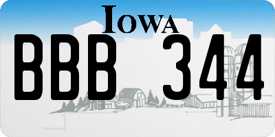 IA license plate BBB344