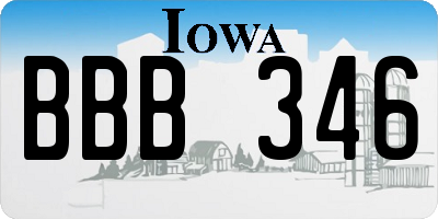 IA license plate BBB346