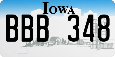 IA license plate BBB348