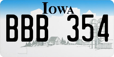 IA license plate BBB354