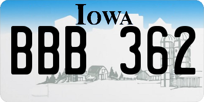 IA license plate BBB362