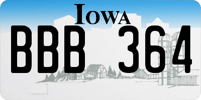 IA license plate BBB364