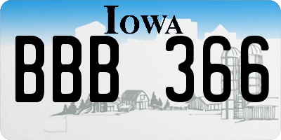 IA license plate BBB366