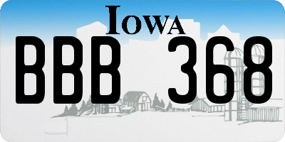 IA license plate BBB368