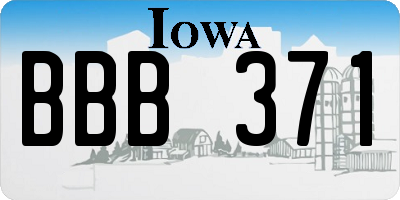 IA license plate BBB371