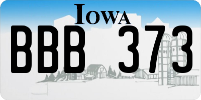 IA license plate BBB373
