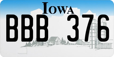 IA license plate BBB376