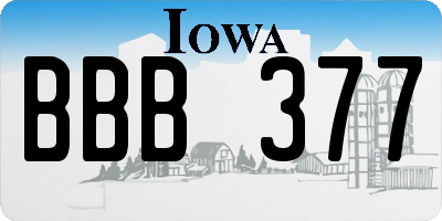 IA license plate BBB377