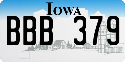 IA license plate BBB379