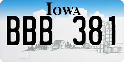 IA license plate BBB381