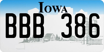 IA license plate BBB386