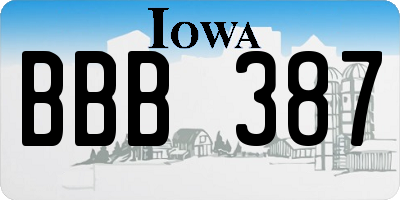 IA license plate BBB387