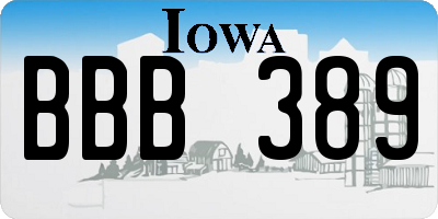 IA license plate BBB389