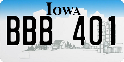 IA license plate BBB401