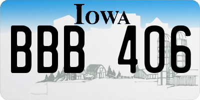 IA license plate BBB406