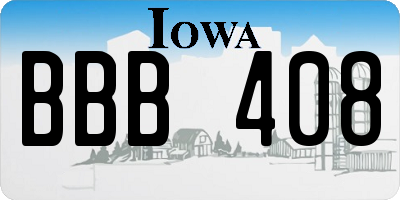 IA license plate BBB408