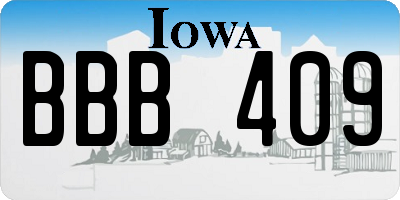 IA license plate BBB409