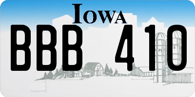 IA license plate BBB410