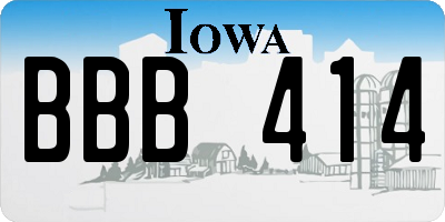 IA license plate BBB414