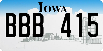 IA license plate BBB415