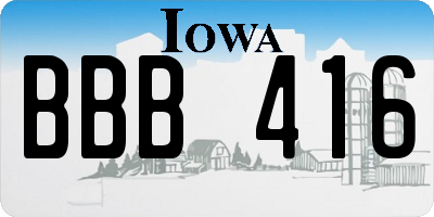 IA license plate BBB416
