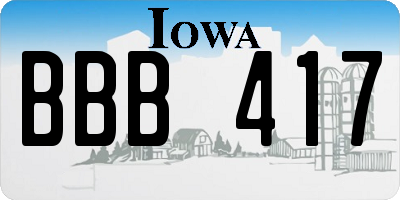 IA license plate BBB417