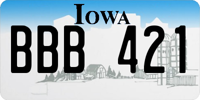 IA license plate BBB421