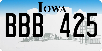 IA license plate BBB425
