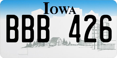IA license plate BBB426
