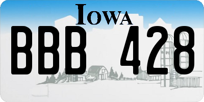 IA license plate BBB428