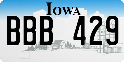 IA license plate BBB429