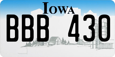 IA license plate BBB430