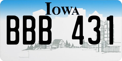 IA license plate BBB431