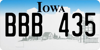 IA license plate BBB435