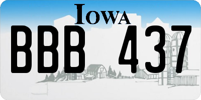 IA license plate BBB437