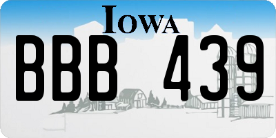 IA license plate BBB439