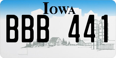 IA license plate BBB441