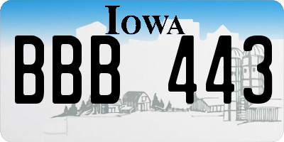 IA license plate BBB443