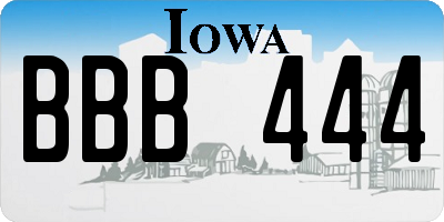 IA license plate BBB444
