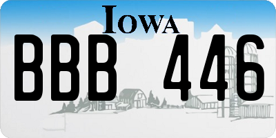 IA license plate BBB446