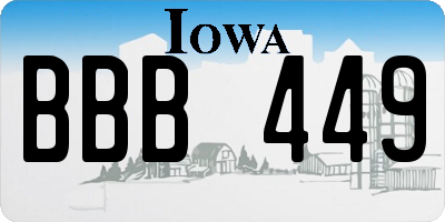 IA license plate BBB449
