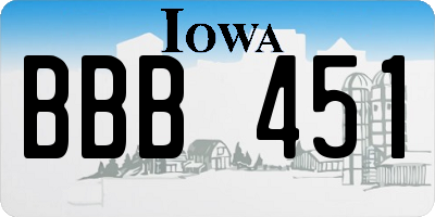 IA license plate BBB451