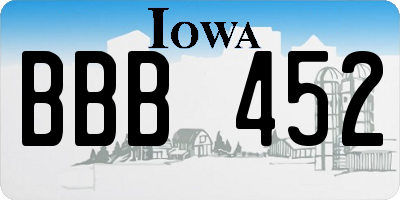 IA license plate BBB452