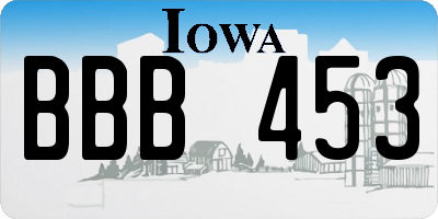 IA license plate BBB453
